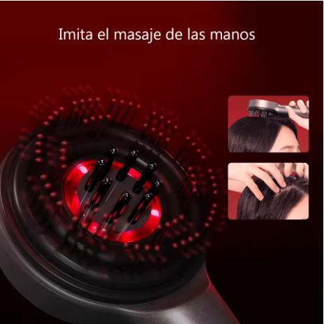 Pennello Massaggiatore per Cuoio Capelluto con Terapia a Luce Rossa e Diffusore di Siero