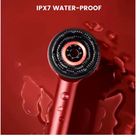 Pennello Massaggiatore per Cuoio Capelluto con Terapia a Luce Rossa e Diffusore di Siero